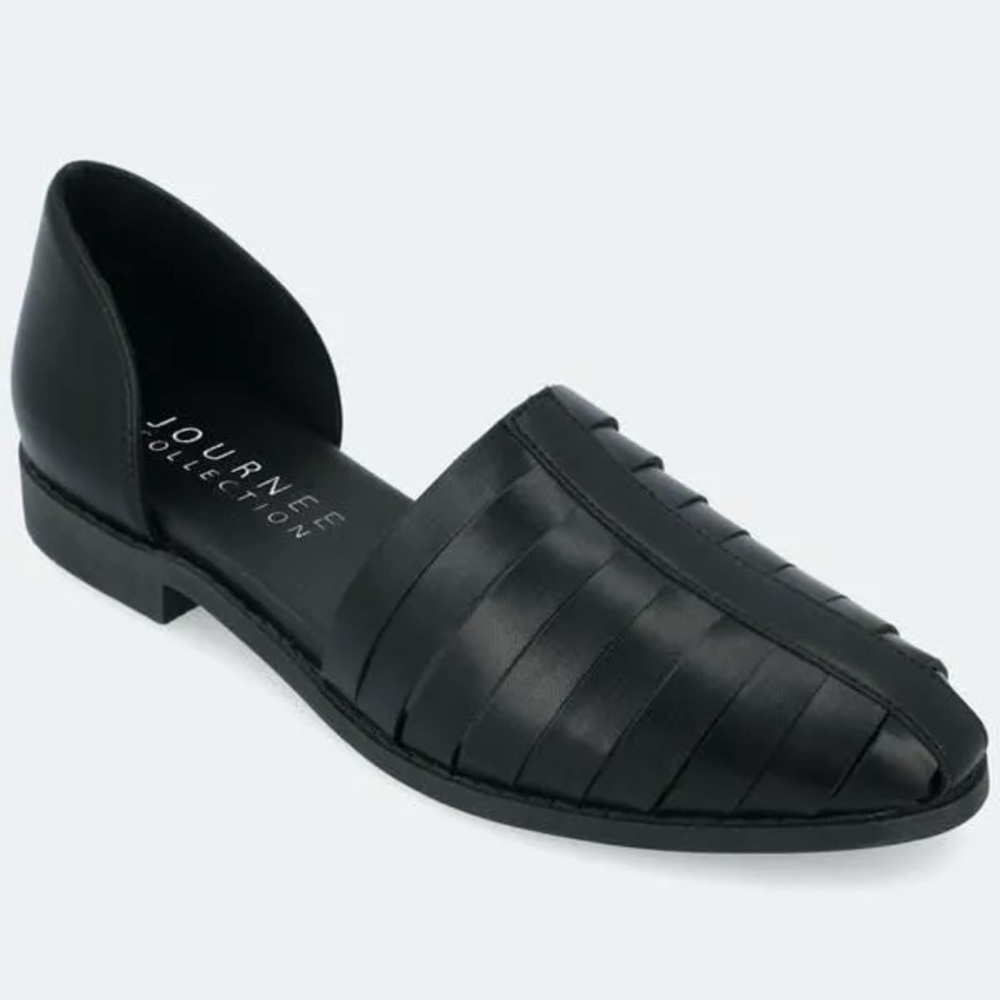Journee Collection Women’s Anya’s Caged Two Piece Black Loafers